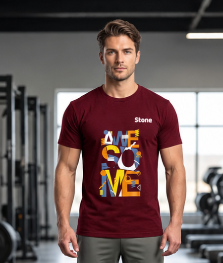 Cotton Round Neck T-Shirt | Awesome