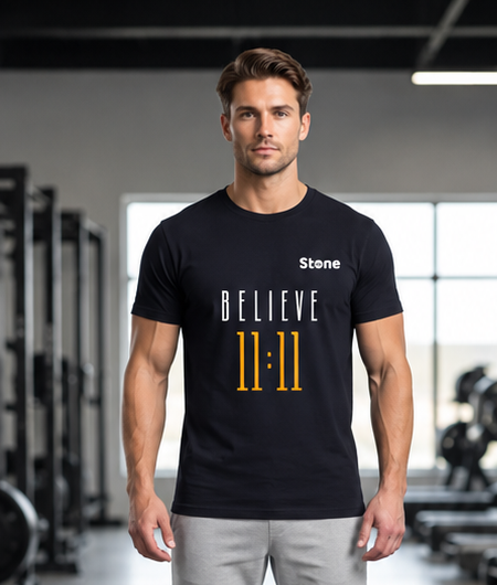 Cotton Round Neck T-Shirt | Believe 11:11